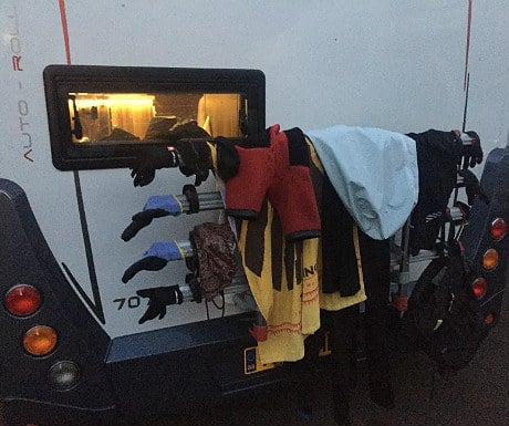 Motorhome bike rack