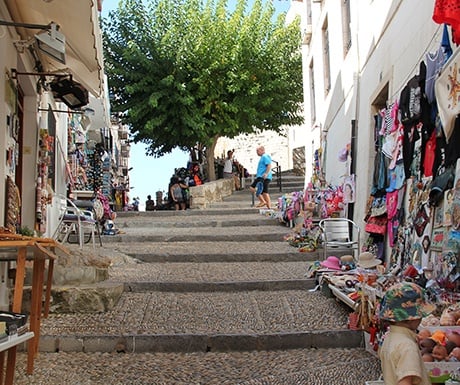 Peniscola Spain old quarter colourful cobbled streets