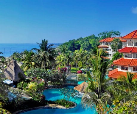 The pool area at Grand Mirage