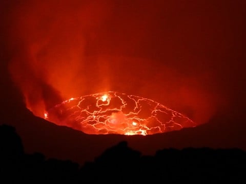 Mount Nyiragongo Volcano Lava