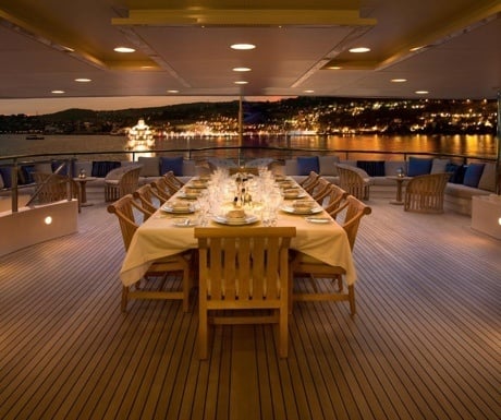 Superyacht dining