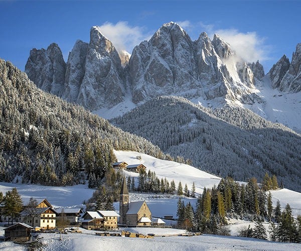 Skiing white mountain Italy