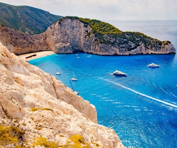 blue sea shipwreck beach greece