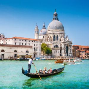 Gondola on Canal Grande with Santa Maria della Salute, Venice