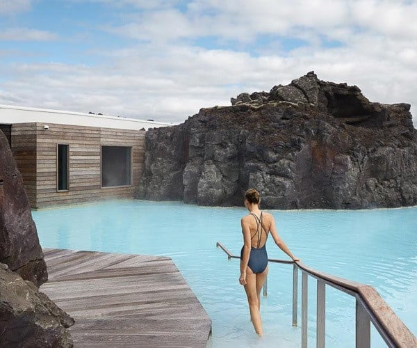 Enjoy the soothing geothermal water at Blue Lagoon in Iceland