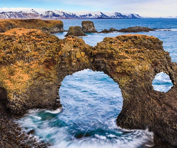 Natural stone bridge in Snaefellsnes Peninsula, Iceland