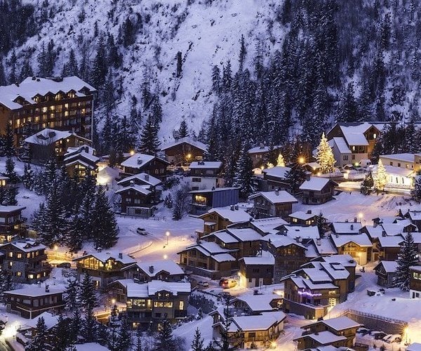 Winter evenings in Courchevel, France