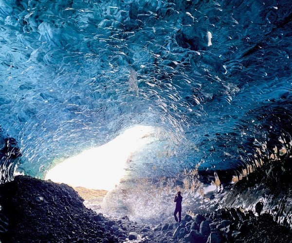 Sapphire ice cave in Iceland