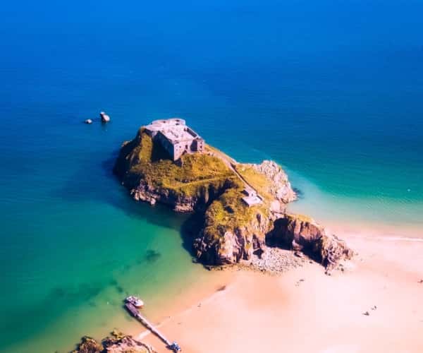 St Catherine's Island in Tenby, where you can walk to when the tide is out