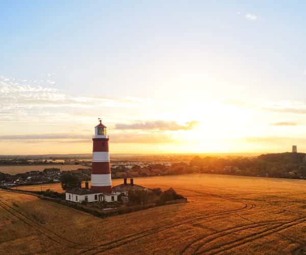 An amazing view of Happisburgh Lighthouse in Norfolk