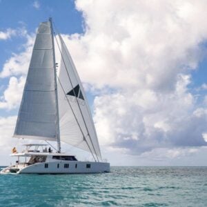 Luxury catamaran yacht escapes to the Balearic Islands