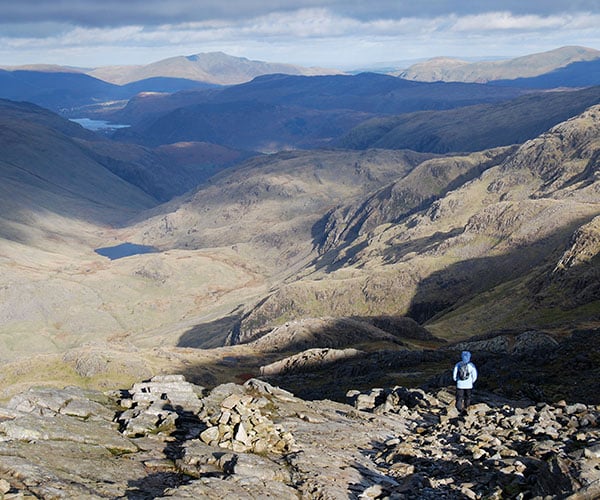 The walk back down from Scafell Pike