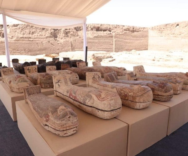 Hundreds of colourful sarcophagi discovered at Saqqara