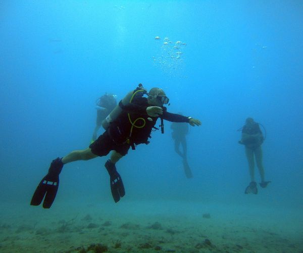 A scuba diver underwater in Florida