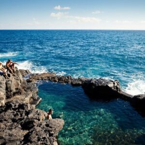 Swimming in the crystal-clear natural pools of the Canary Islands