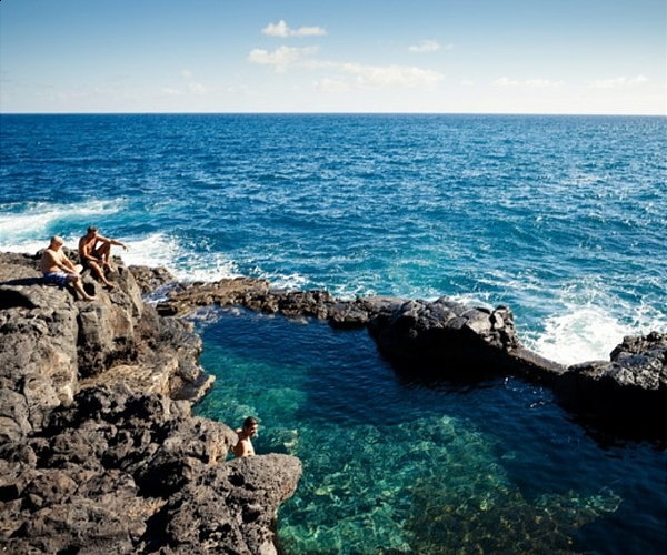 Swimming in the crystal-clear natural pools of the Canary Islands