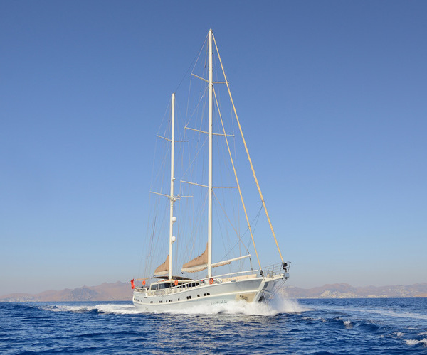 Cruising along the Turkish Riviera on board a private charter gulet