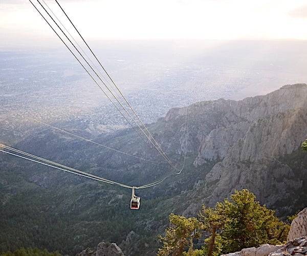 A tram to the top of the mountain.