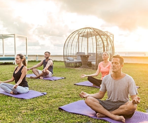 Group yoga session