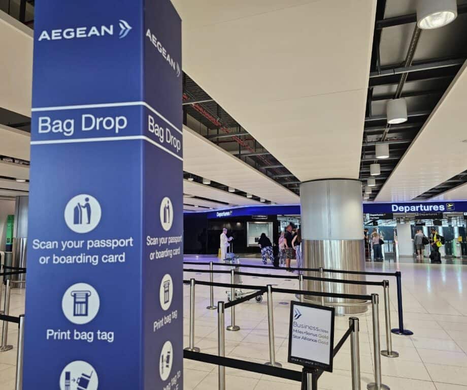 AEGEAN Airlines bag drop