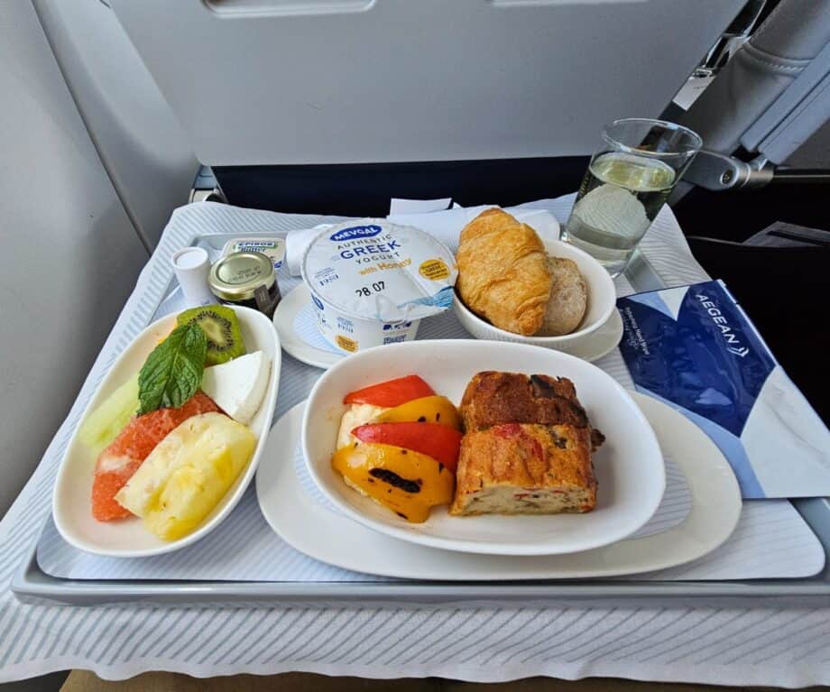AEGEAN Airlines in flight breakfast