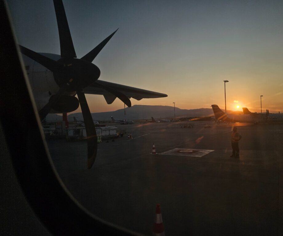 Sunset at Athens Airport